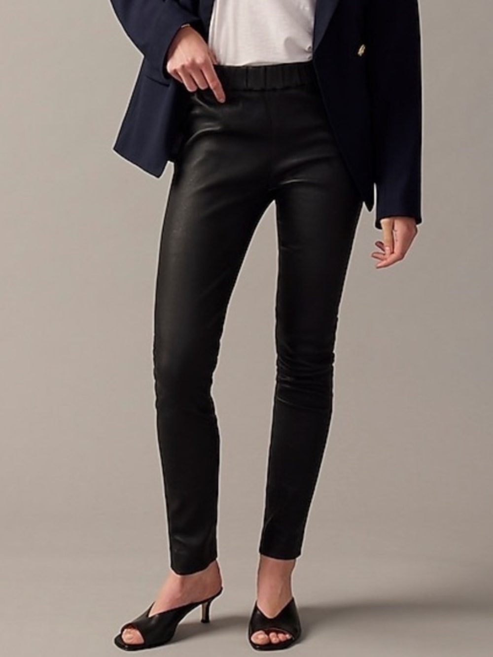 NWT Leather JCrew Collection Leggings in Black Size 00 XXS $495 Style J8744